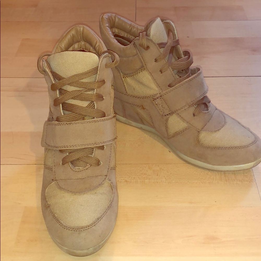 Tan sneaker wedges